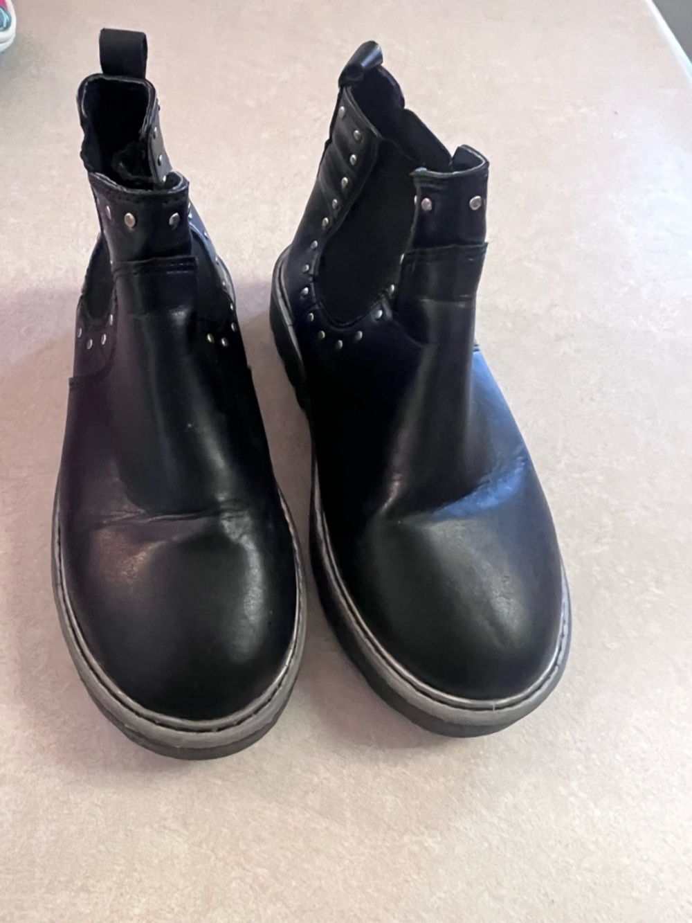 wonder nation Black Chelsea Boots with Stud Accents